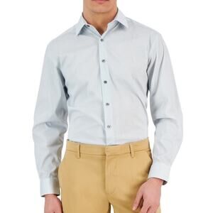 Alfani Men's Alfatech Regular Fit Honeycomb Print Dress Shirt Size XL $65